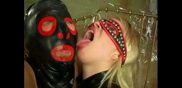  Stretched and craving pussy of dirty mistress Martina banged by latex slave